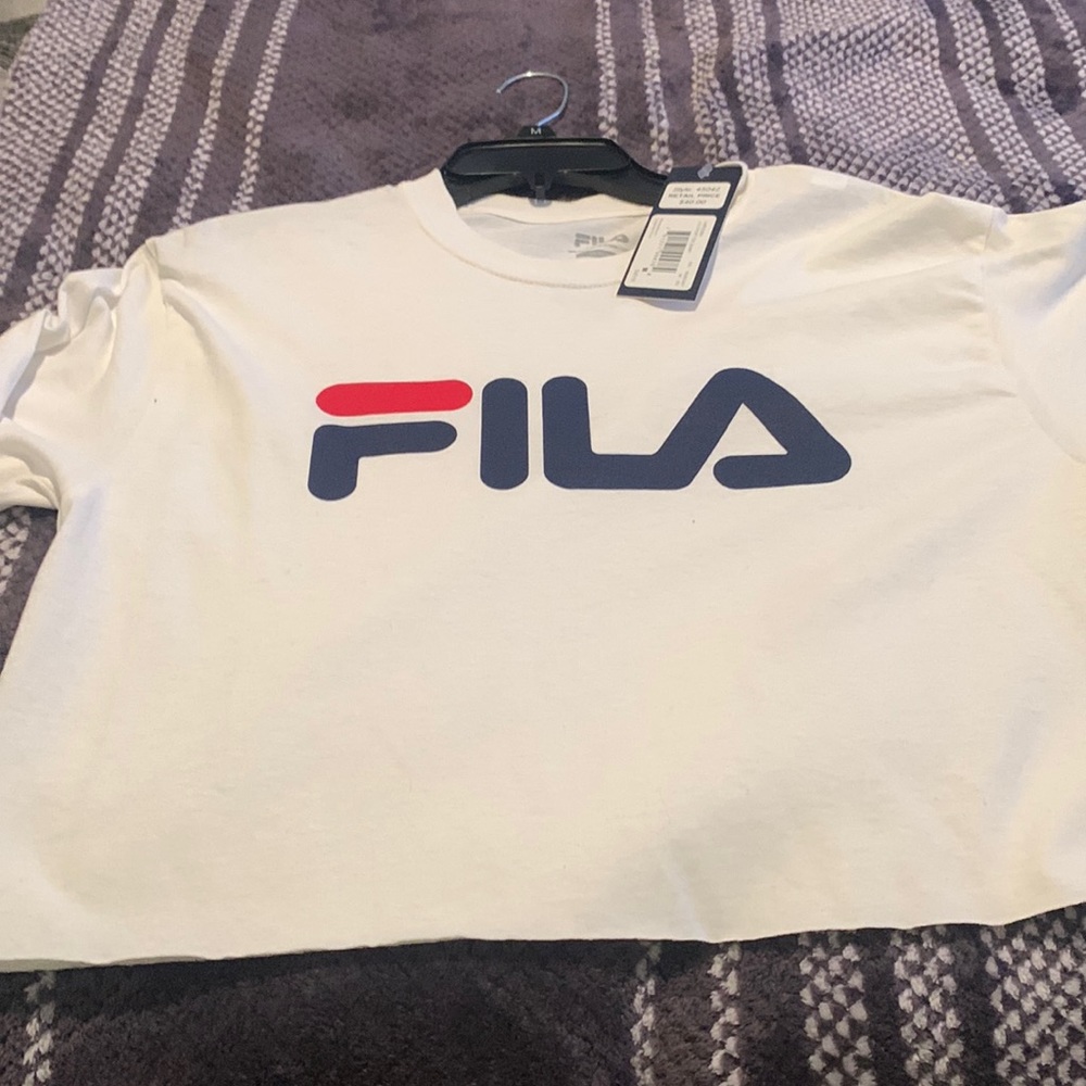 Fila white long sleeve crop